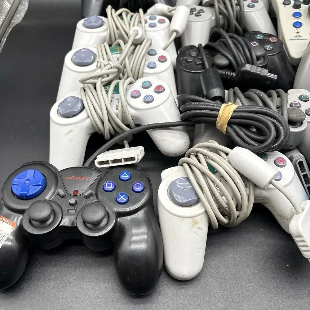 PlayStation 1 & 2 Controller Lot Of 19 Controllers Untested As Is